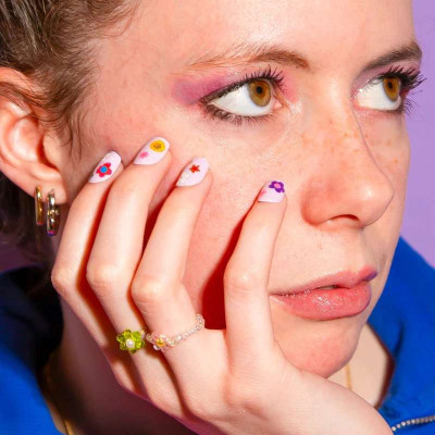 Stickers d'ongles, Nail Art, Fleur, OMY