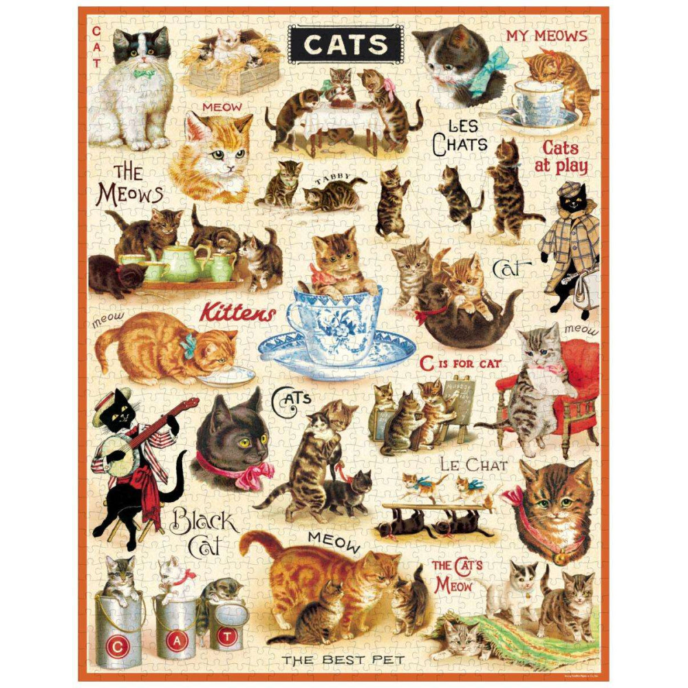 Puzzle 1000pc, Les Chats, vintage ,CAVALLINI