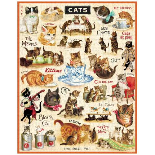 Puzzle 1000pc, Les Chats, vintage ,CAVALLINI