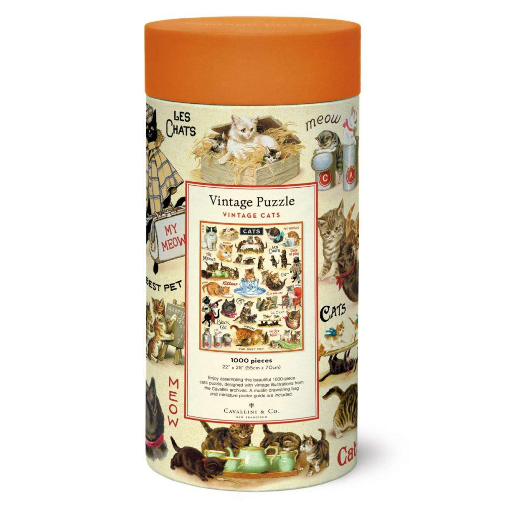 Puzzle 1000pc, Les Chats, vintage ,CAVALLINI