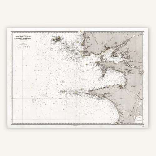 Carte de la Pointe Bretonne 1909. Réédition Affiche Vintage