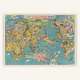 Carte Planisphère Japonais 1930. Réédition Affiche Vintage