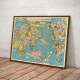 Carte Planisphère Japonais 1930. Réédition Affiche Vintage