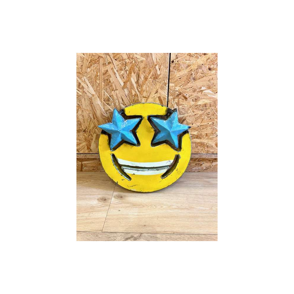 Emoticône en Métal recyclé, Incroyable, Fascinant