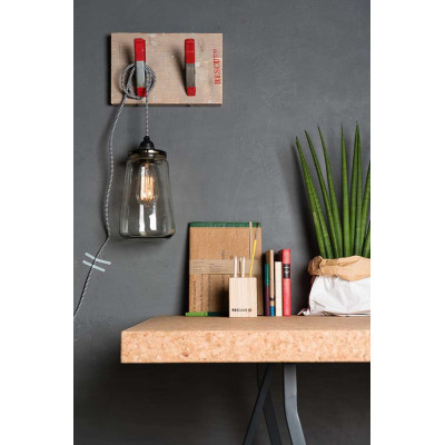 Lampe à Poser, Grand Pot en Verre Recyclé