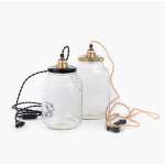 Lampe à Poser Retro, Grand Pot en Verre Recyclé