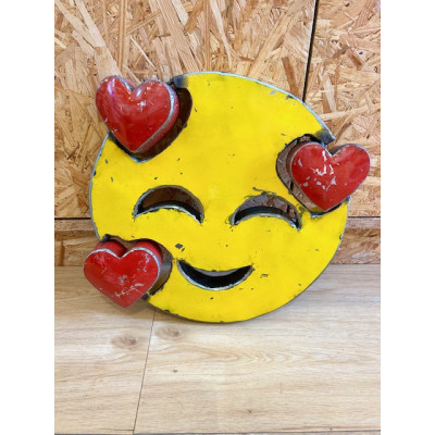Emoji en métal recyclé, Amour, Love