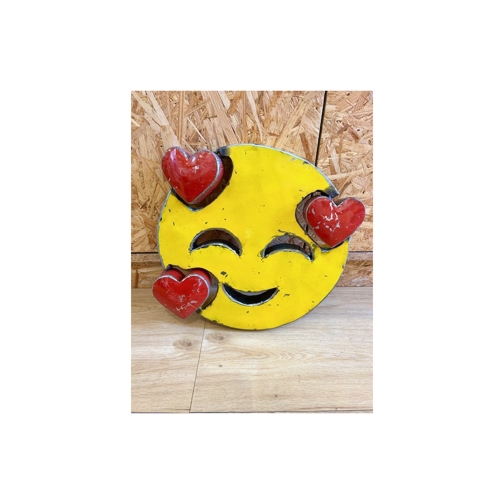 Emoji en métal recyclé, Amour, Love