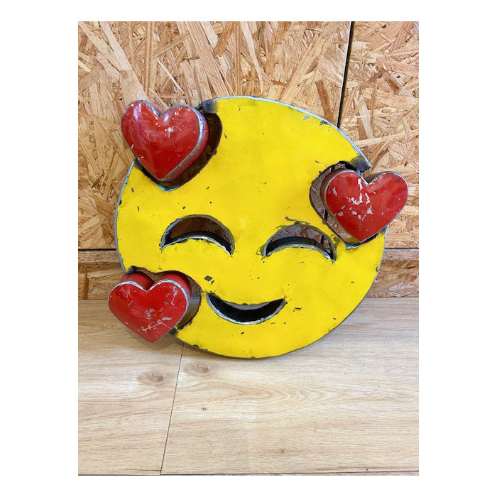 Emoji en métal recyclé, Amour, Love