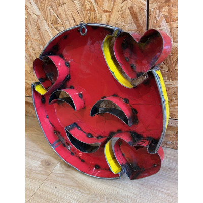 Emoji en Métal recyclé, Smiley Amour,  Love / ROSE BUNKER