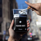 Cendrier de poche, message Fucking Habit, noir