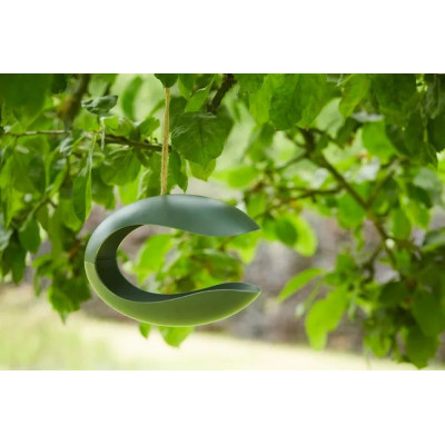 Mangeoire à oiseaux en fibre de bambou, vert