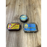 Anciennes Boites de Conserve HENAFF, lot de 3 / ROSE BUNKER