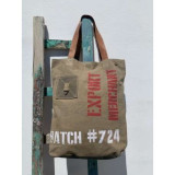 Sac en toile militaire recyclée et cuir - Ruby