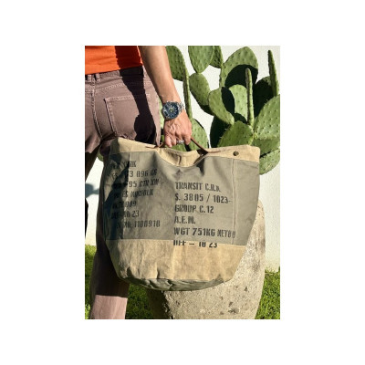 Grand Sac à main en toile militaire recyclée - Chloé / ROSE BUNKER
