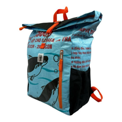 Sac à Dos Unique en Toile recyclé, Bleu, Pour l'aventure / ROSE BUNKER
