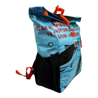 Sac à Dos Unique en Toile recyclé, Bleu, Pour l'aventure
