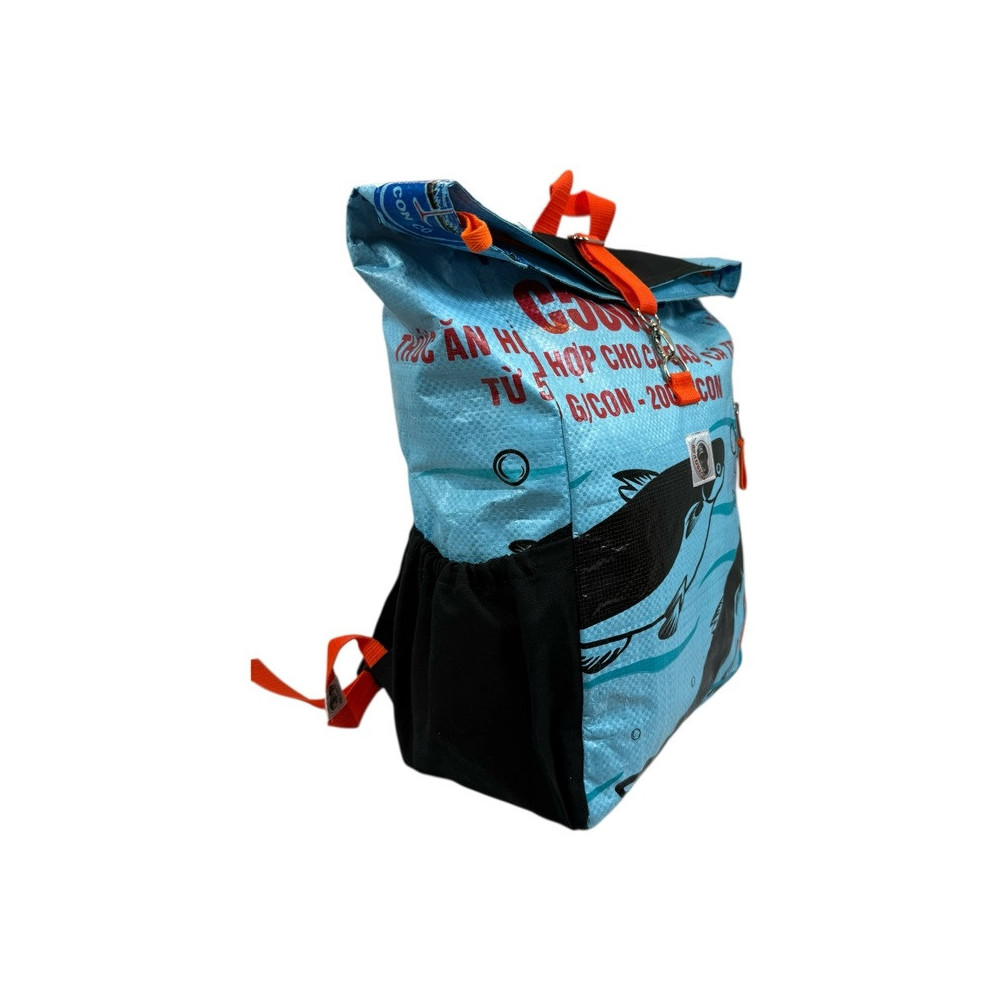 Sac à Dos Unique en Toile recyclé, Bleu, Pour l'aventure