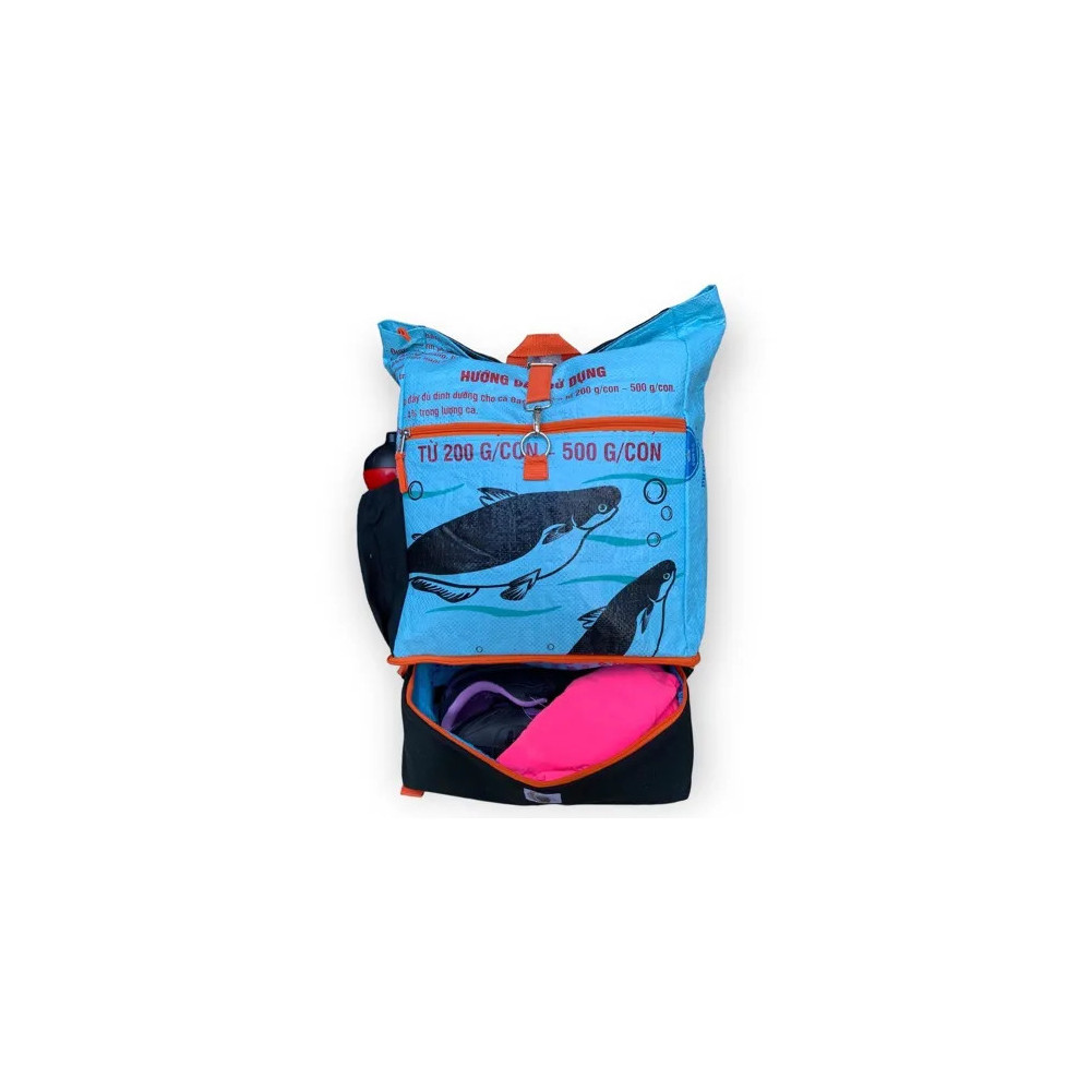 Sac à Dos Sport en matière Recyclé, Poisson Bleu / ROSE BUNKER