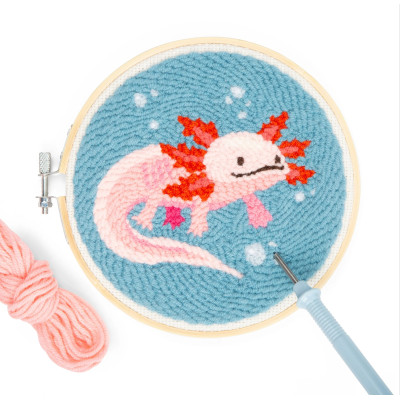 Kit de Broderie Punch Needle, Axolotl