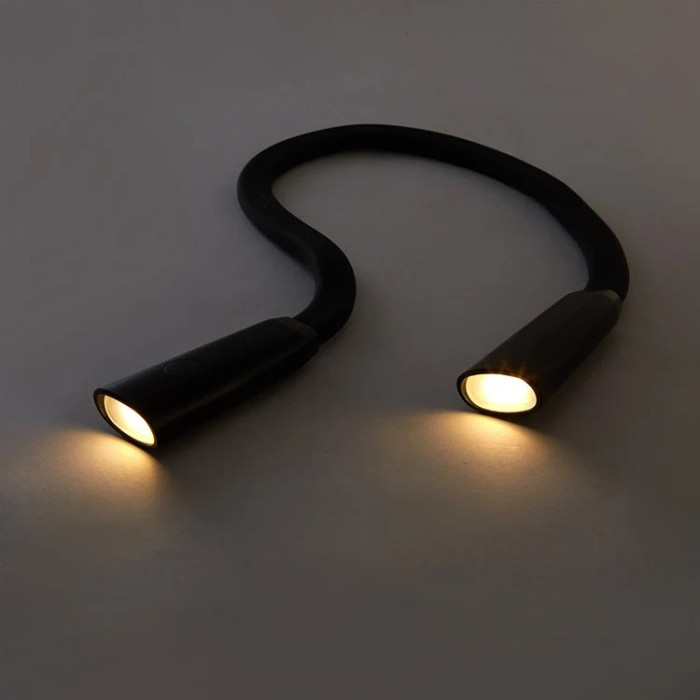 Liseuse lampe LED rechargeable mains libres - Kikkerland