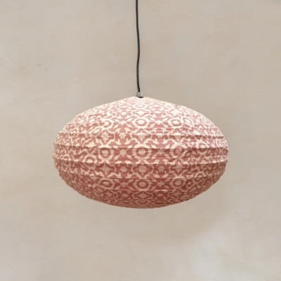 Suspension en Tissu, Lampe, boule Japonaise, Ovale  / ROSE BUNKER