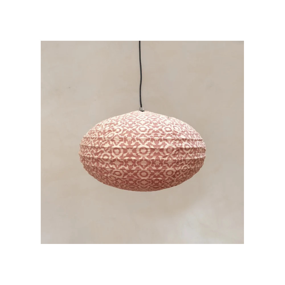Suspension en Tissu, Lampe, boule Japonaise, Ovale  / ROSE BUNKER
