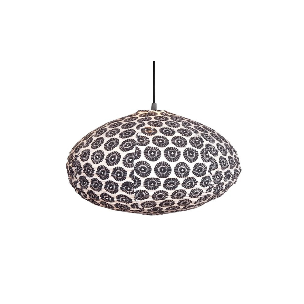 Suspension en Tissu, Lampe, boule Japonaise, Ovale  / ROSE BUNKER