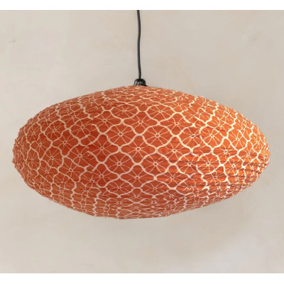 Suspension en Tissu, Lampe, boule Japonaise, Ovale  / ROSE BUNKER