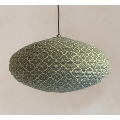 Suspension en Tissu, Lampe, boule Japonaise, Ovale  / ROSE BUNKER