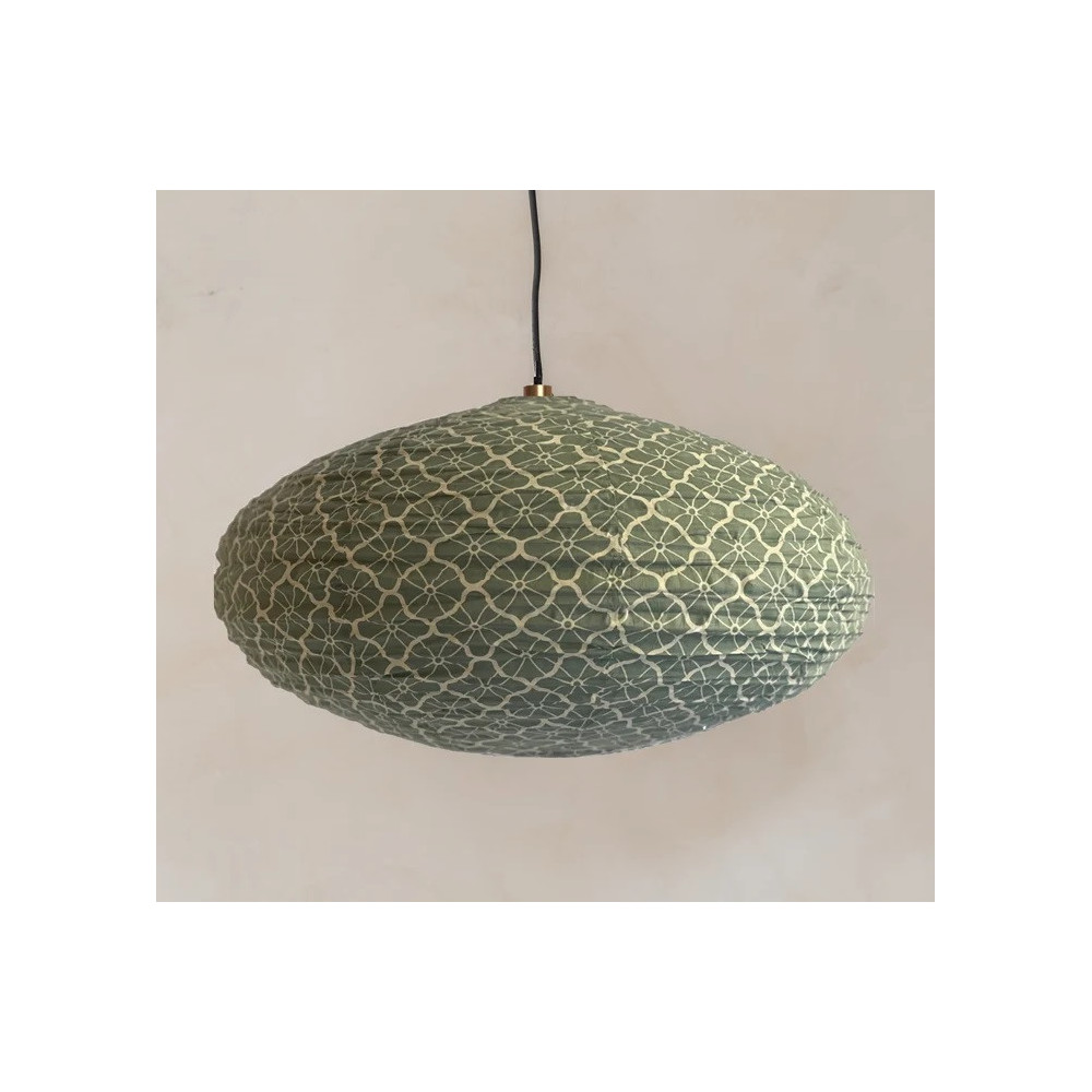 Suspension en Tissu, Lampe, boule Japonaise, Ovale  / ROSE BUNKER