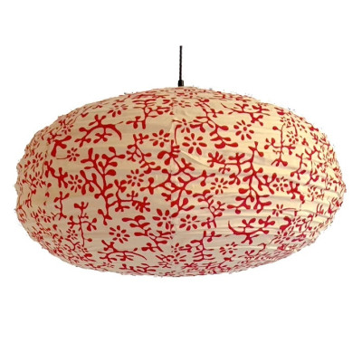 Suspension en Tissu, Lampe, boule Japonaise, Ovale  / ROSE BUNKER