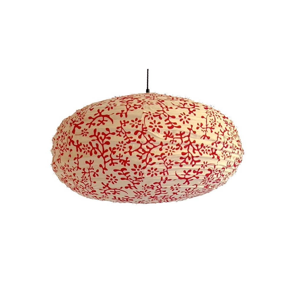 Suspension en Tissu, Lampe, boule Japonaise, Ovale  / ROSE BUNKER