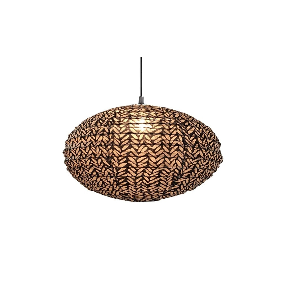 Suspension en Tissu, Lampe, boule Japonaise, Ovale  / ROSE BUNKER