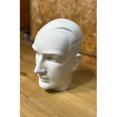 Tête de Mannequin Ancienne en céramique émaillée / ROSE BUNKER