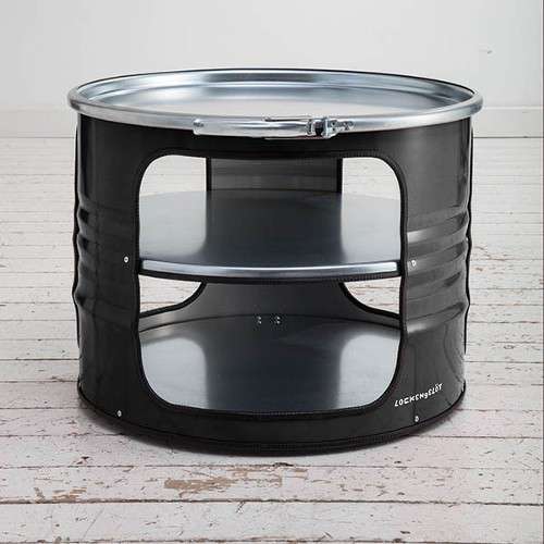 BIDON: TABLE BASSE - NOIR Bidon d'huile recyclé