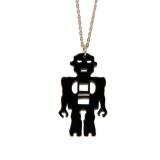 Collier robot en vinyle recyclé Johnny Records - Rose Bunker