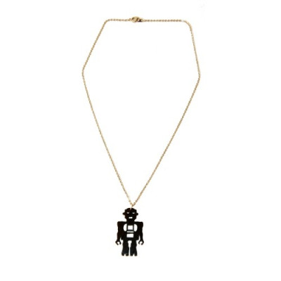 Collier robot en vinyle recyclé Johnny Records - Rose Bunker