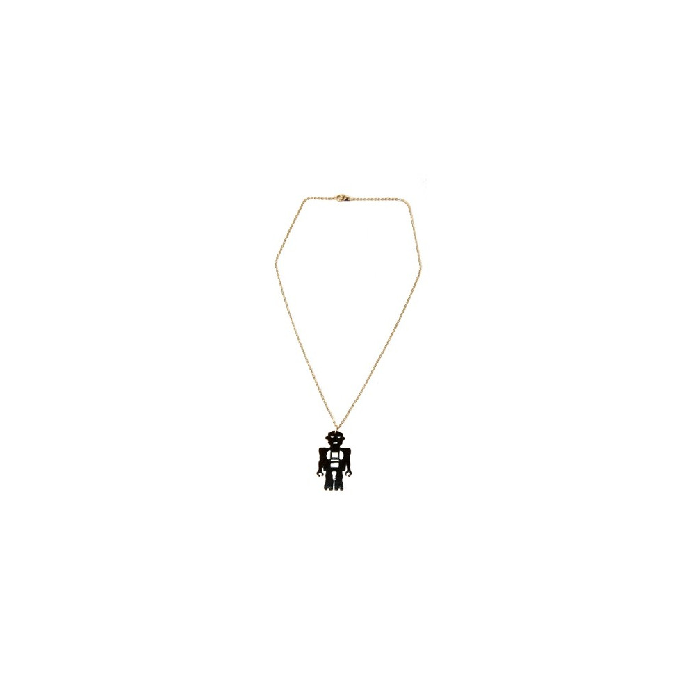 Collier robot en vinyle recyclé Johnny Records - Rose Bunker